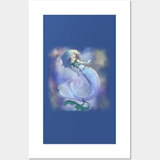 blue mermaid Posters and Art